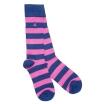 Swole Panda Socks - Bamboo Socks - Pink and Blue Striped Socken (Größe 37-40)