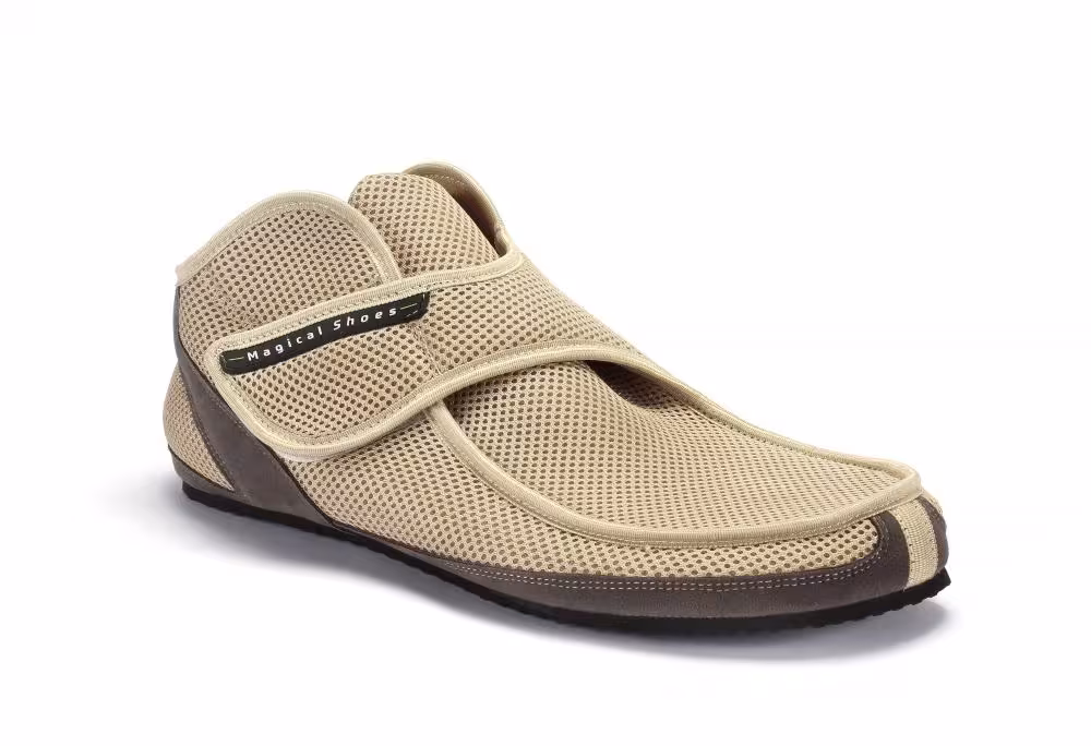 MS Recovery beige -ultraleichte Magical Shoes - Klettverschlu&szlig;- Barfu&szlig;schuhe
