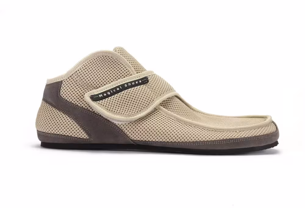 MS Recovery beige -ultraleichte Magical Shoes - Klettverschlu&szlig;- Barfu&szlig;schuhe