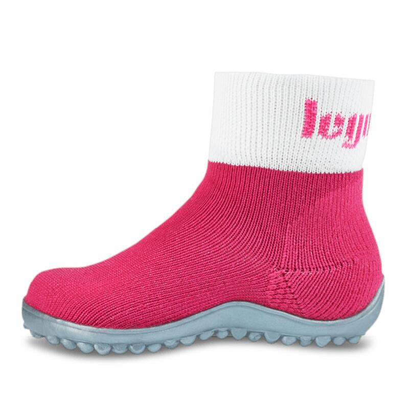 Leguanito  Sockenschuh für Kinder, geschütztes Laufen wie barfuß - pink seitlich