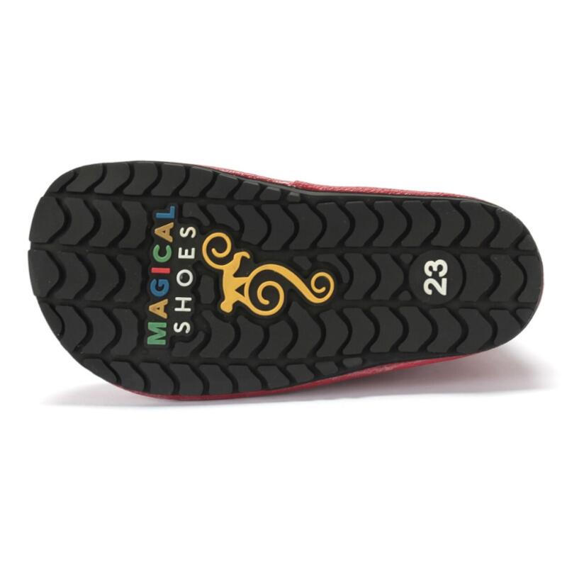 Winter Kinder Barfu&szlig;schuhe Magical Shoes Ziu Ziu rot-grau