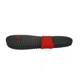 Barfußgefühl Sandalen mit schwarzer Sohle und roter Schnürung seitlich