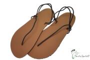 Huarache Barfußgefühl Sandalen - handgefertigt - vegan - braun / schwarz