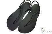 Huarache Barfußgefühl Sandalen - handgefertigt - vegan - schwarz / schwarz
