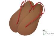 Huarache Barfußgefühl Sandalen - handgefertigt - vegan - braun / rot