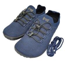 Freet Tanga - Sneaker aus recyceltem Kaffeesatz in blau schräg mit zusätzlichen Schnürsenkeln