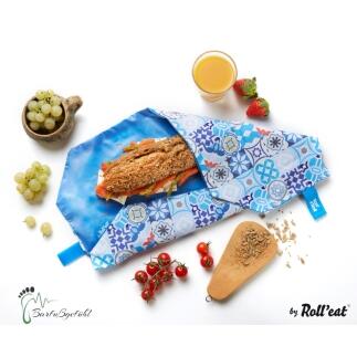 Roll′eat nachhaltige Pausenbrot-Verpackung - Patchwork-blue