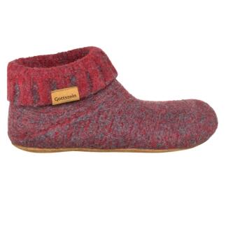 Gottstein - Hausschuhe - Knit Boot - Rot-graumele