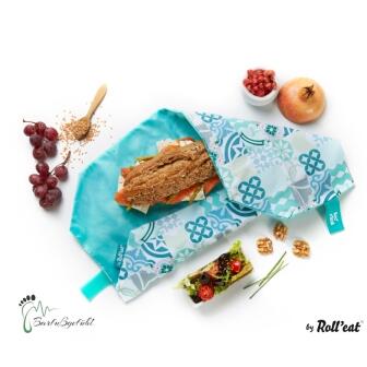 Roll'eat nachhaltige Pausenbrot-Verpackung - Patchwork-green