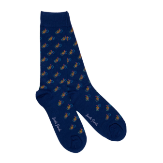 Swole Panda Socks - Bamboo Socks - blue Bicycle Socken (Größe 40-45)