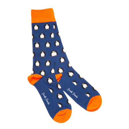 Swole Panda Socks - Bamboo Socks - Navy Pinguin Socken (Größe 37-40)