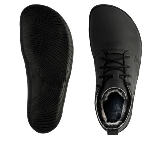 Aylla Shoes-Tiksi gefütterte Winter - Barfußschuhe-Herren - schwarz