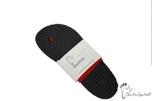Huarache Barfußgefühl Sandalen - handgefertigt - vegan - schwarz / rot