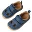 Blifestyle Salamandra, Kinder Barfuß-Sandalen aus blauem Bioleder, Klettverschluss Draufsicht