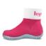 Leguanito Sockenschuh für Kinder, geschütztes Laufen wie barfuß - pink seitlich