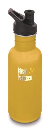 Klean Kateen Trinkflasche in lemon curry 532ml mit Sport Mundstück