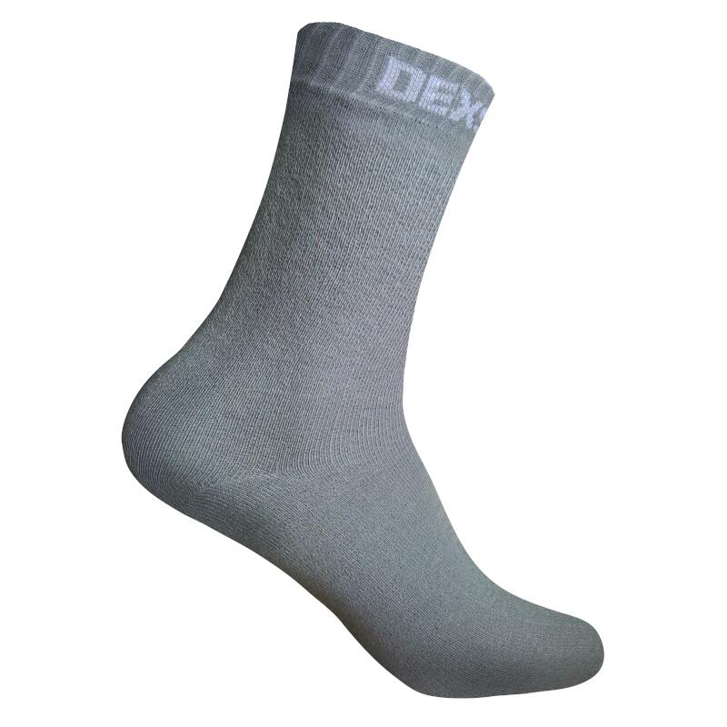 Dexshell, sehr dünne wasserdichte Socken in grau mit hellgrauem Logo