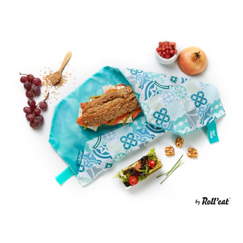 Roll′eat nachhaltige Pausenbrot-Verpackung - Patchwork-green